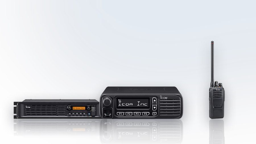 Icom IC-FR5300 repeater, IC-F5130D mobile transceiver and IC-F1100D hand-portable